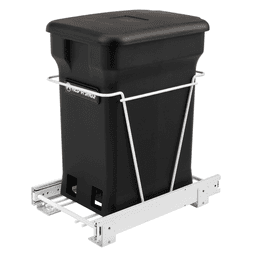 Single 24 QT Bottom-Mount Waste Container Pullout, Black - Main Image