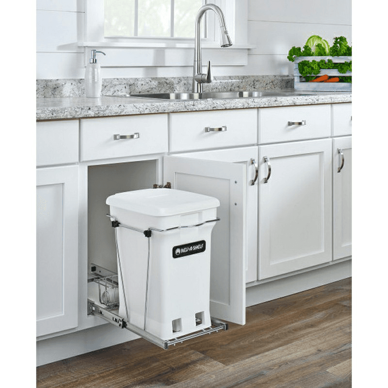 Single 24 QT Bottom-Mount Waste Container with Compo+ Container, Orion Gray - Alt Image 1