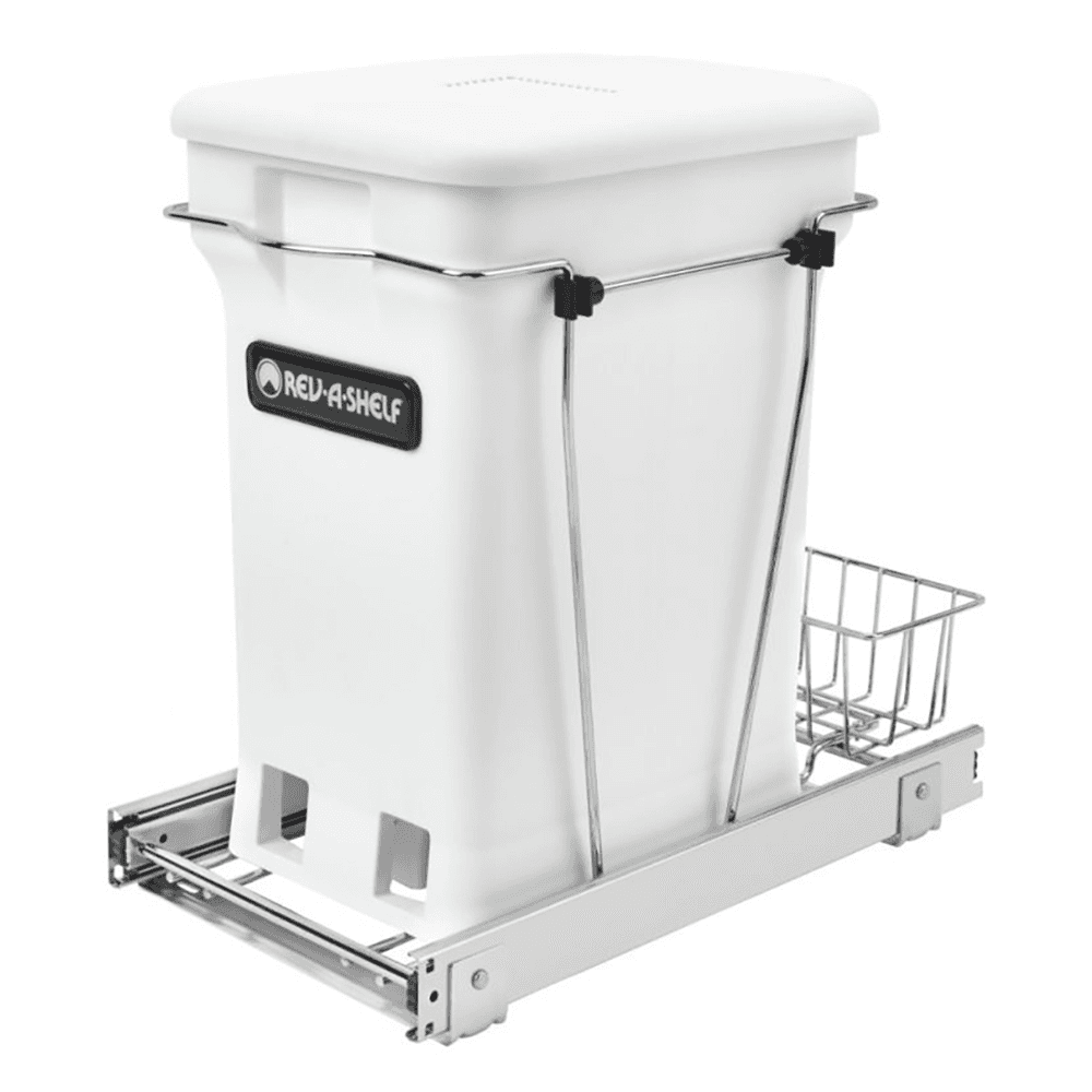 Single 24 QT Bottom-Mount Waste Container with Compo+ Container, White - Main Image