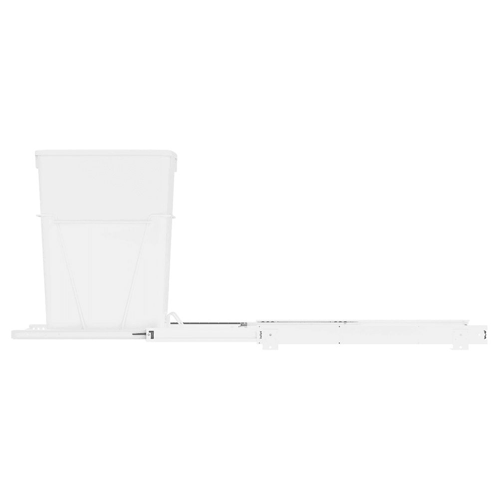 Single 32 QT Bottom-Mount Wire Waste Container for 14-1/2" Cabinet Opening, White Alt 9 - Image