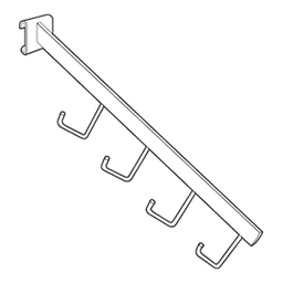12" Cross Bar J-Hook Faceout, Chrome Finish Main - Image
