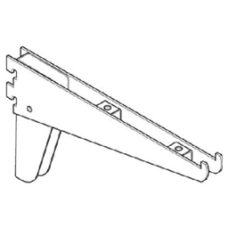 Close-Up of Satin Zinc Finish on RV485 Heavy-Duty Double Slot Shelf Bracket