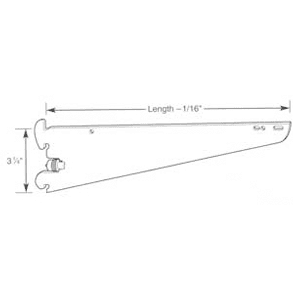 RV766 Heavy-Duty Shelf/Hang Rod Bracket with Locknut, Satin Zinc Finish - Product Image 1