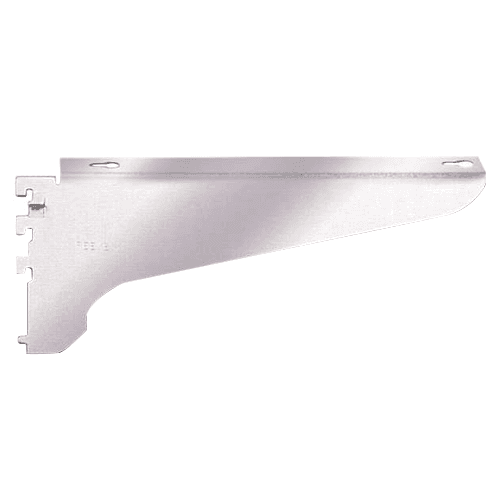 5 inch heavy-duty wood shelf bracket in satin zinc finish for left-hand use