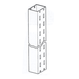 9-1/2" x 1-1/4" RVS84 Square Tube Standard, Satin Zinc Main - Image