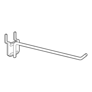 4" x 1/4" RVS91 Semi Heavy-Duty Wire Hook for Slatwall/Pegboard, Satin Zinc Main - Image