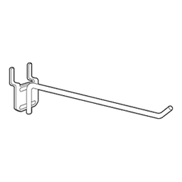 8" x 3/16" RVS91 Light Weight Wire Hook for Slatwall/Pegboard, Satin Zinc Main - Image