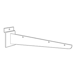 16" RVS92 Heavy-Duty Slatwall Shelf Bracket, Chrome Main - Image