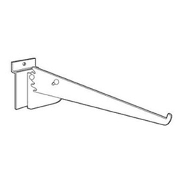 8" RVS93 Slatwall Shelf Bracket Adjustable Downslant, Satin Zinc/Chrome/Brass Main - Image