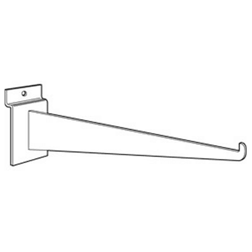 Slatwall Shelf Bracket, 8" Long, 14 Gauge Back Pole