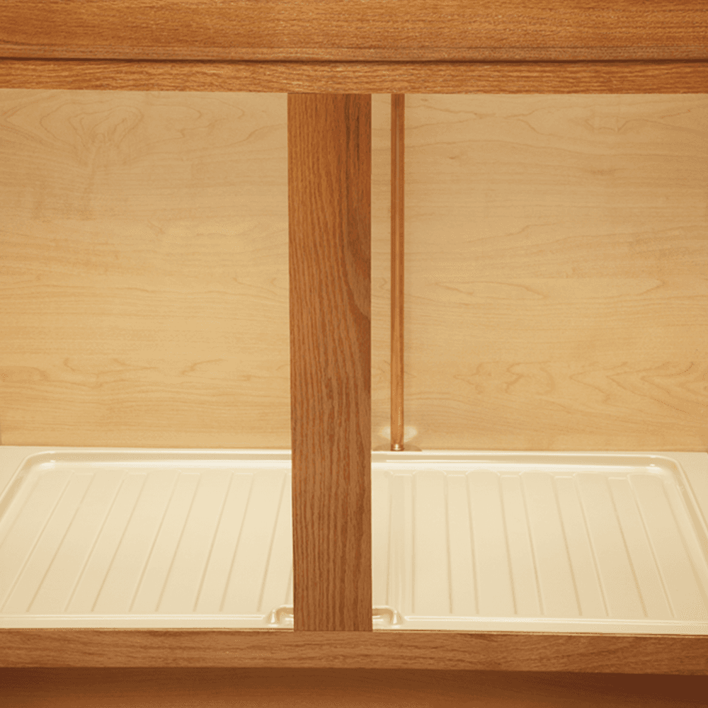 40-1/2" Polystyrene Sink Base Drip Tray, Almond - Alt Image 1