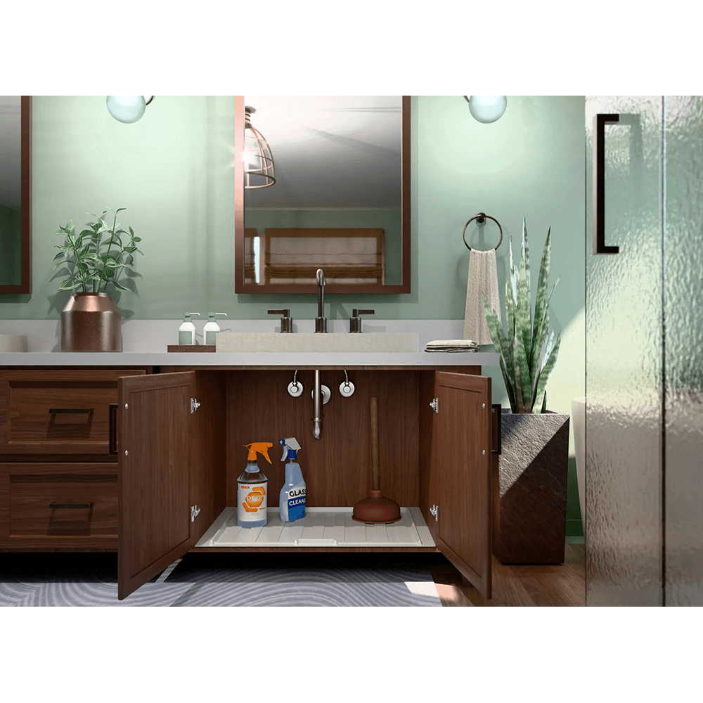 27"-30" Undersink Vanity Drip Tray, White Alt 1 - Image