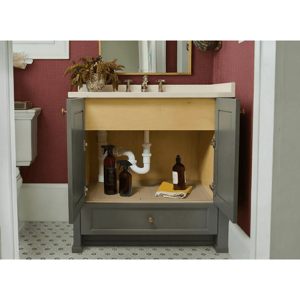 27"-30" Undersink Vanity Drip Tray, Almond Alt 1 - Image
