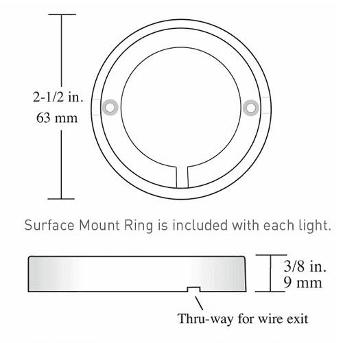 Pockit Metal Surface Mount Ring in Black finish by Tresco Lighting