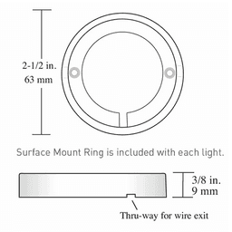 Pockit Metal Surface Mount Ring in Black finish by Tresco Lighting