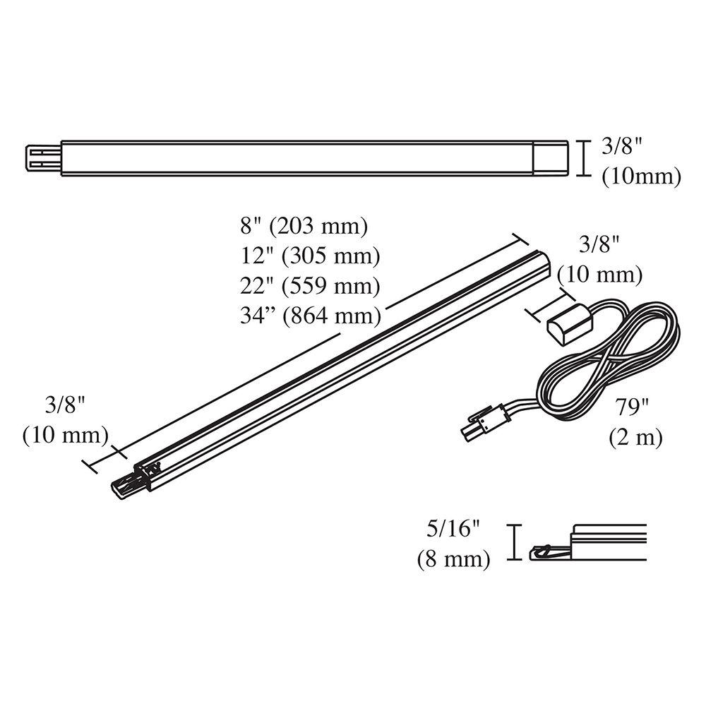 Ultra-thin Tresco Lighting FineLine 2.0 T635 LED 12.5W Cool White Linear Light with milk diffuser