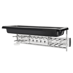 Rev-A-Shelf 14" x 5" Tie/Belt Rack With Tray - Chrome plated pegs for 20 ties and 5 belts, tray for wallets, watches, jewelry