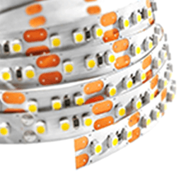 LED tape light in roll with 3 watts per foot, neutral white color, easy installation with 3M adhesive peel and stick back.
