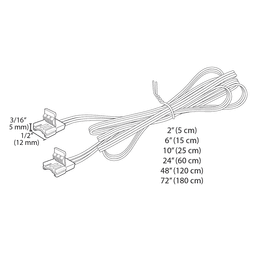 White Tunable FlexTape Linking Cord 48" - Front View