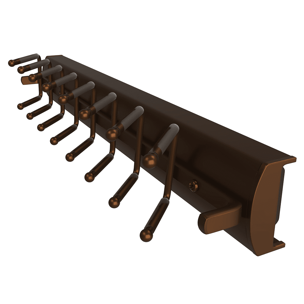 16 Tie Capacity with Soft PVC Coated Pegs on Rev-A-Shelf Tie Rack