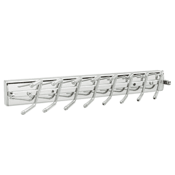 Chrome Finish Tie Rack with One-Touch Pop-Out Mechanism for Closet Organization by Rev-A-Shelf