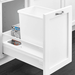 Double 50 QT Bottom-Mount Waste Container Pullout with Blum Servo-Drive, White - Alt Image 1