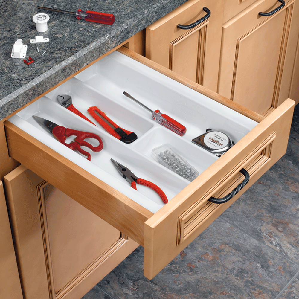 14-1/4" Utility Tray Drawer, Textured White - Alt Image 2