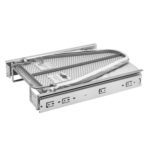 Rev-A-Shelf 19-13/16" Fold-Out Ironing Board in Chrome Finish mounted in vanity drawer