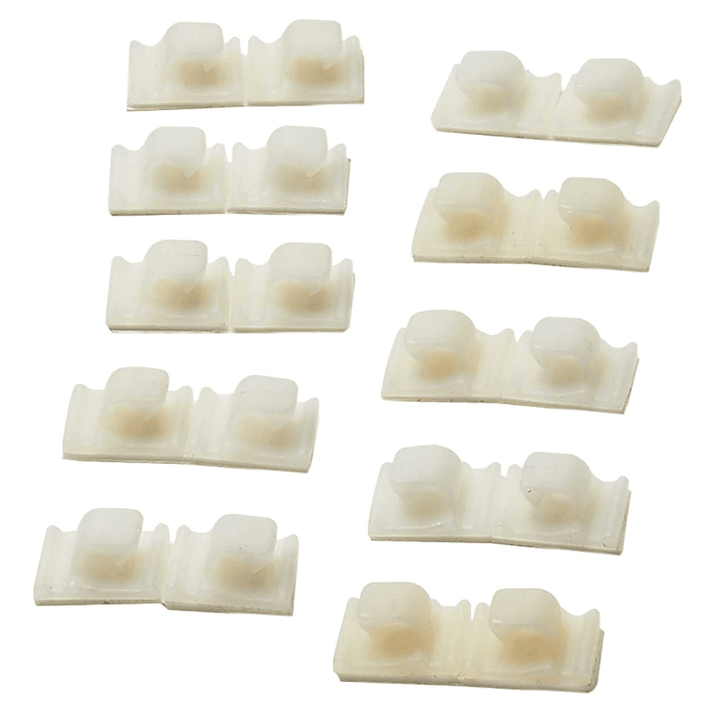 Tresco Lighting's Wire Management Adhesive Clips in White - 10 per Bag