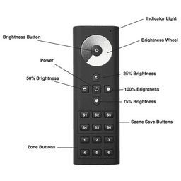 Tresco Lighting 6-Zone Remote Control Dimmer in Black