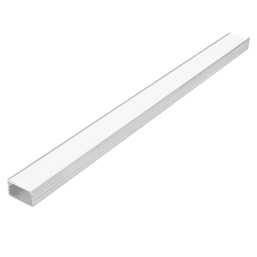 Tresco Lighting Infinex Aluminum Flush Extrusion with Milk Diffuser, 96", Satin Clear - Image 1