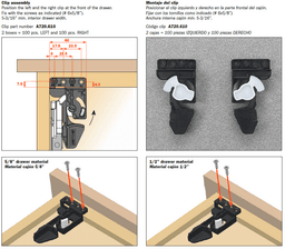 Salice Futura Drawer Locking Device Set - Front View