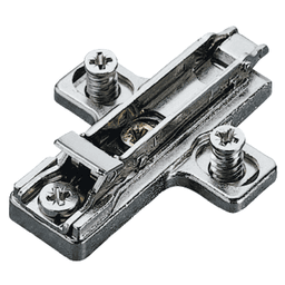 Clip-On Cam Adjustable Wing Mounting Plate, Nickel-Plated, Pre-Mounted Euro Screws, 18mm - Main Image