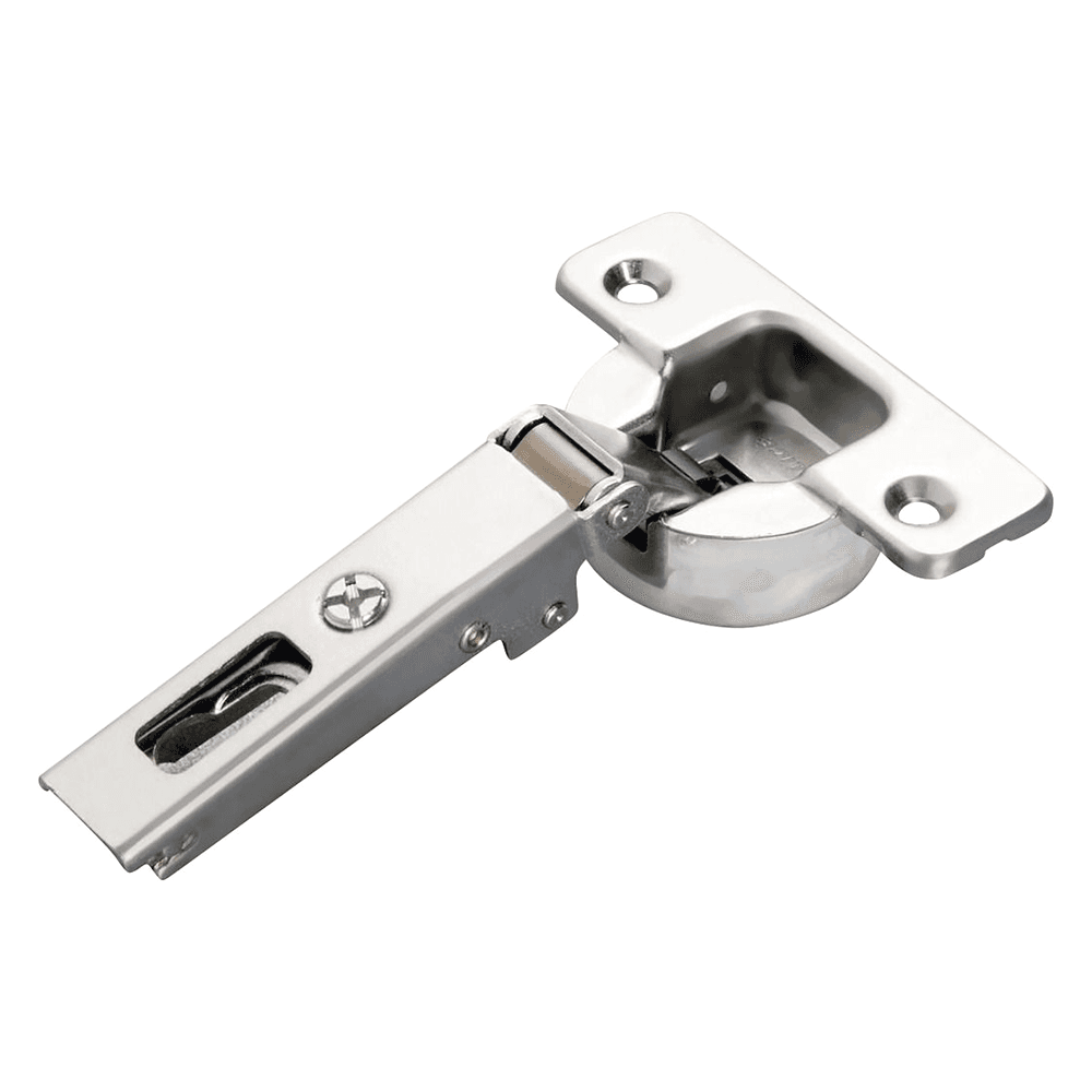 Series 100 105&#730; Opening Hinge, 45mm Bore Pattern, Silentia+ Soft-Closing, Full Overlay, Nickel-Plated, Screw-On - Main Image