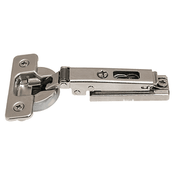 Series 100 105&#730; Opening Hinge, 45mm Bore Pattern, Silentia+ Soft-Closing, Half Overlay, Nickel-Plated, Dowelled - Main Image