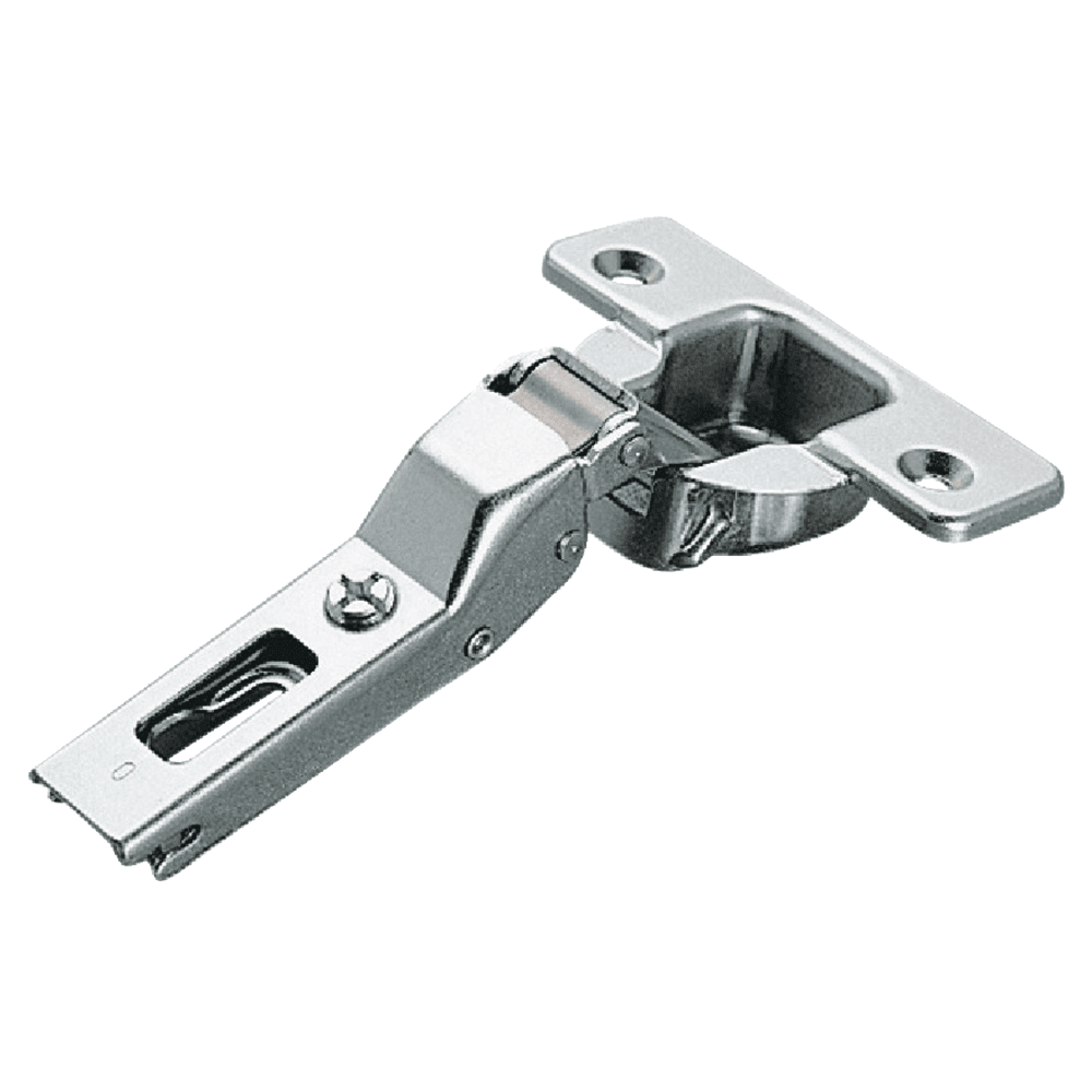 Series 200 120&#730; Opening Hinge, 45mm Bore Pattern, Self-Closing, Half Overlay, Nickel-Plated, Rapido - Main Image