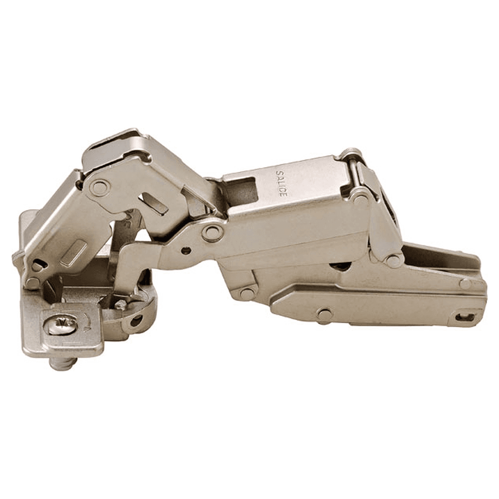 Series 200 165&#730; Opening Hinge, 45mm Bore Pattern, Self-Closing, Half Overlay, Nickel-Plated, Rapido - Main Image