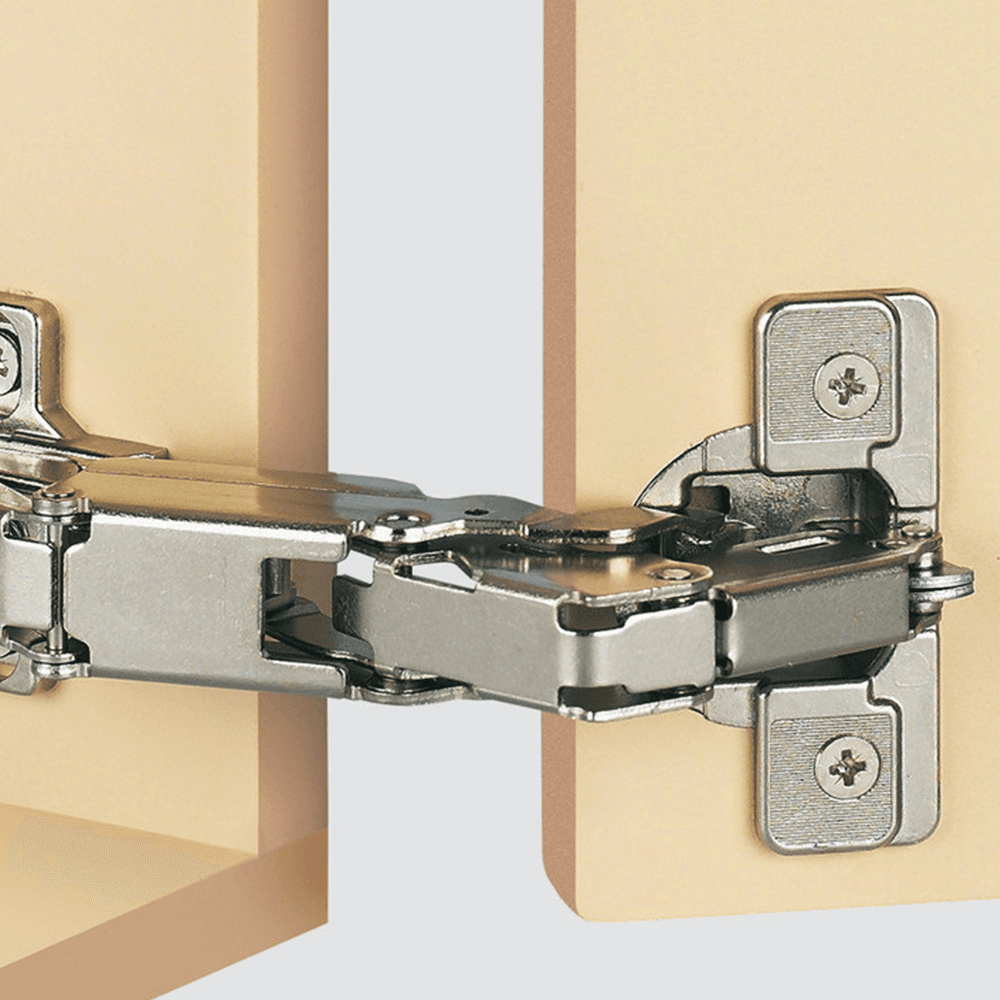 Series 200 165&#730; Opening Hinge, 45mm Bore Pattern, Self-Closing, Inset, Nickel-Plated, Dowelled - Alt Image 1