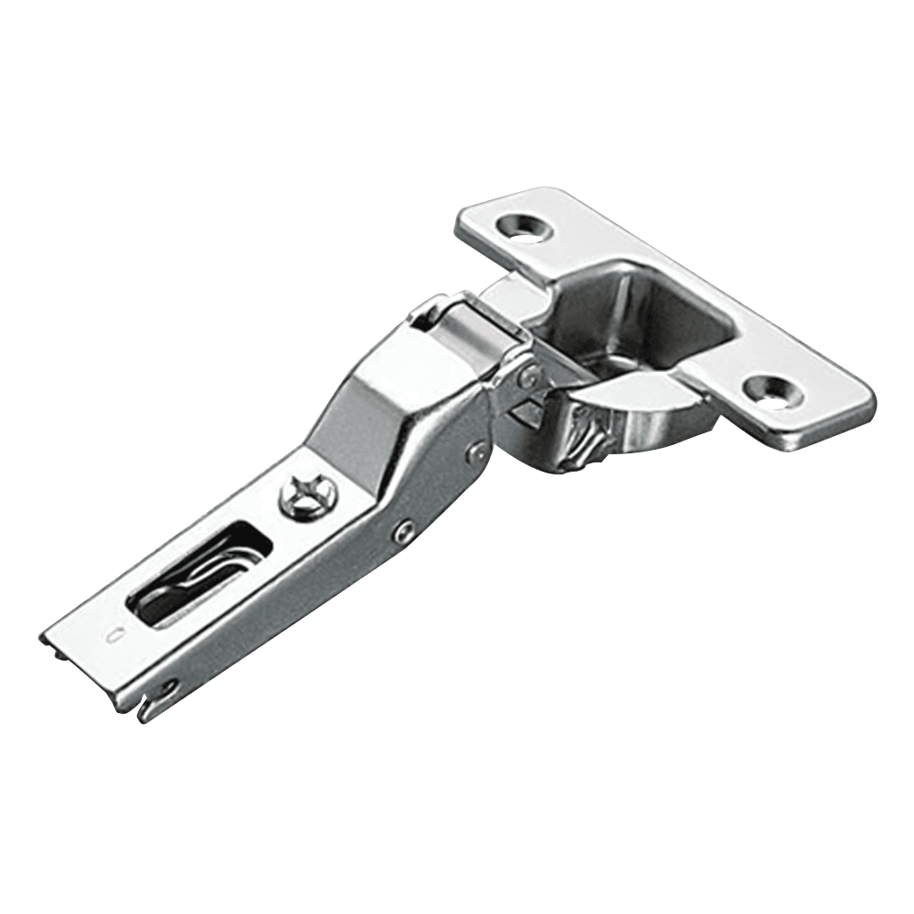 Series 200 120&#730; Opening Hinge, 45mm Bore Pattern, Self-Closing, Half Overlay, Nickel-Plated, Screw-On - Main Image