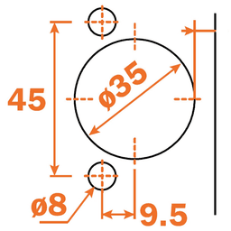 Series 200 94&#730; Opening Thick Door Hinge, 45mm Bore Pattern, Self-Closing, Full Overlay, Nickel-Plated, Screw-On - Alt Image 1