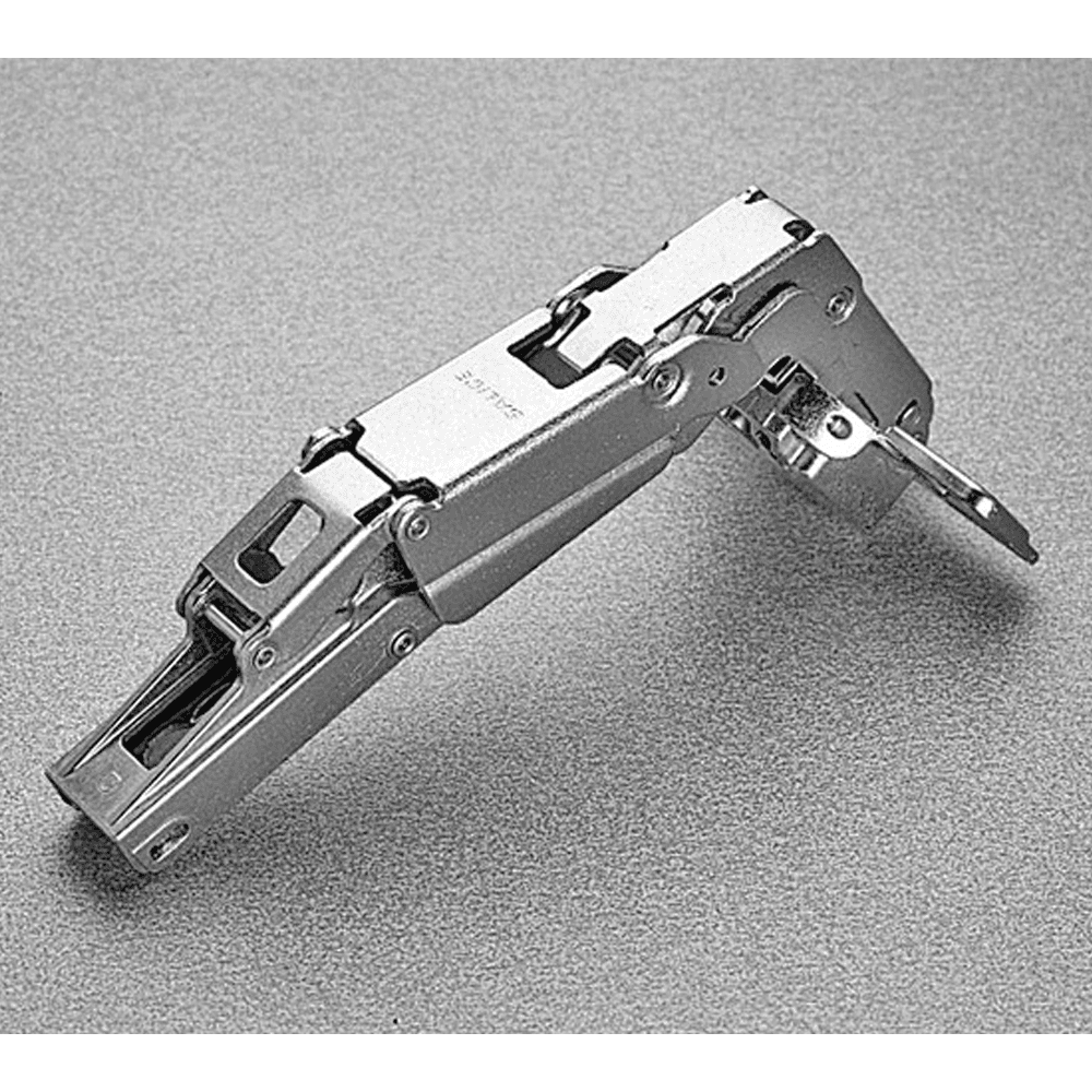 Series 200 165&#730; Opening Hinge, 45mm Bore Pattern, Self-Closing, 1/2" Overlay, Nickel-Plated, Screw-On - Main Image