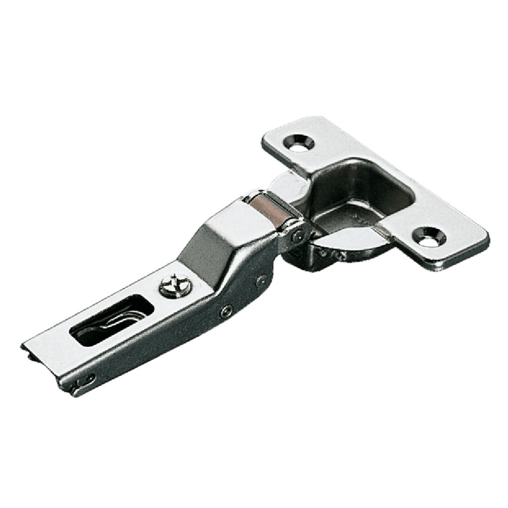 Push Series 200 110&#730; Opening Hinge, 45mm Bore Pattern, Self-Closing, Half Overlay, Nickel-Plated, Screw-On - Main Image