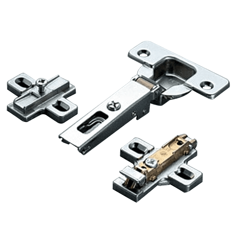 Series 200 110&#730; Opening Hinge, 45mm Bore Pattern, Self-Closing, 1/2" Overlay, Nickel-Plated, Dowelled - Main Image