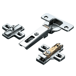 Series 200 110&#730; Opening Hinge, 45mm Bore Pattern, Self-Closing, 1/2" Overlay, Nickel-Plated, Dowelled - Main Image