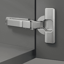 Push Series 200 110&#730; Opening Hinge, 45mm Bore Pattern, Self-Closing, Full Overlay, Nickel-Plated, Dowelled - Alt Image 1