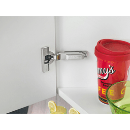 Series 700 -45° Negative Angled Corner 110° Opening Hinge with Self-Closing, 45mm Bore Pattern, Nickel, Dowelled (150/Box) Alt 2 - Image