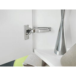 Series 700 -45° Negative Angled Corner 110° Opening Hinge with Self-Closing, 45mm Bore Pattern, Nickel, Dowelled (150/Box) Alt 3 - Image