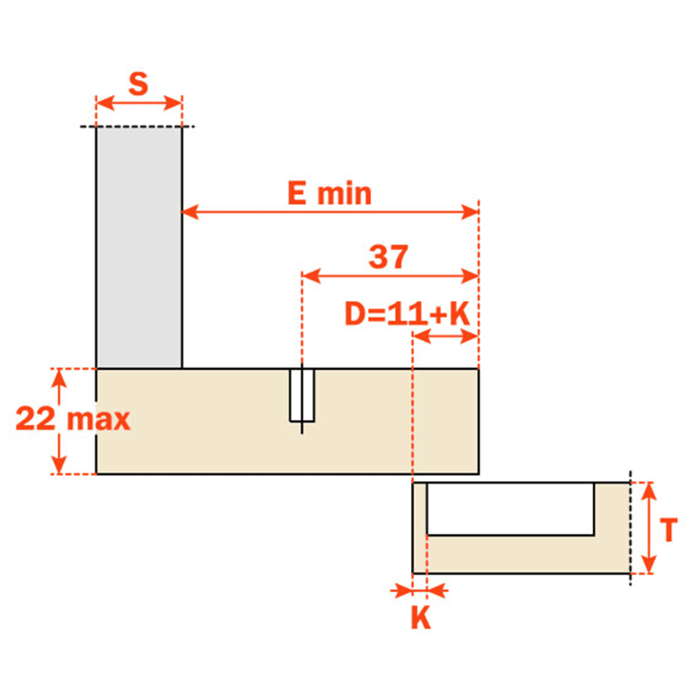 Series 700 Blind Corner 110&#730; Opening Hinge, 45mm Bore Pattern, Silentia Soft-Closing, Overlay, Dowelled - Alt Image 1