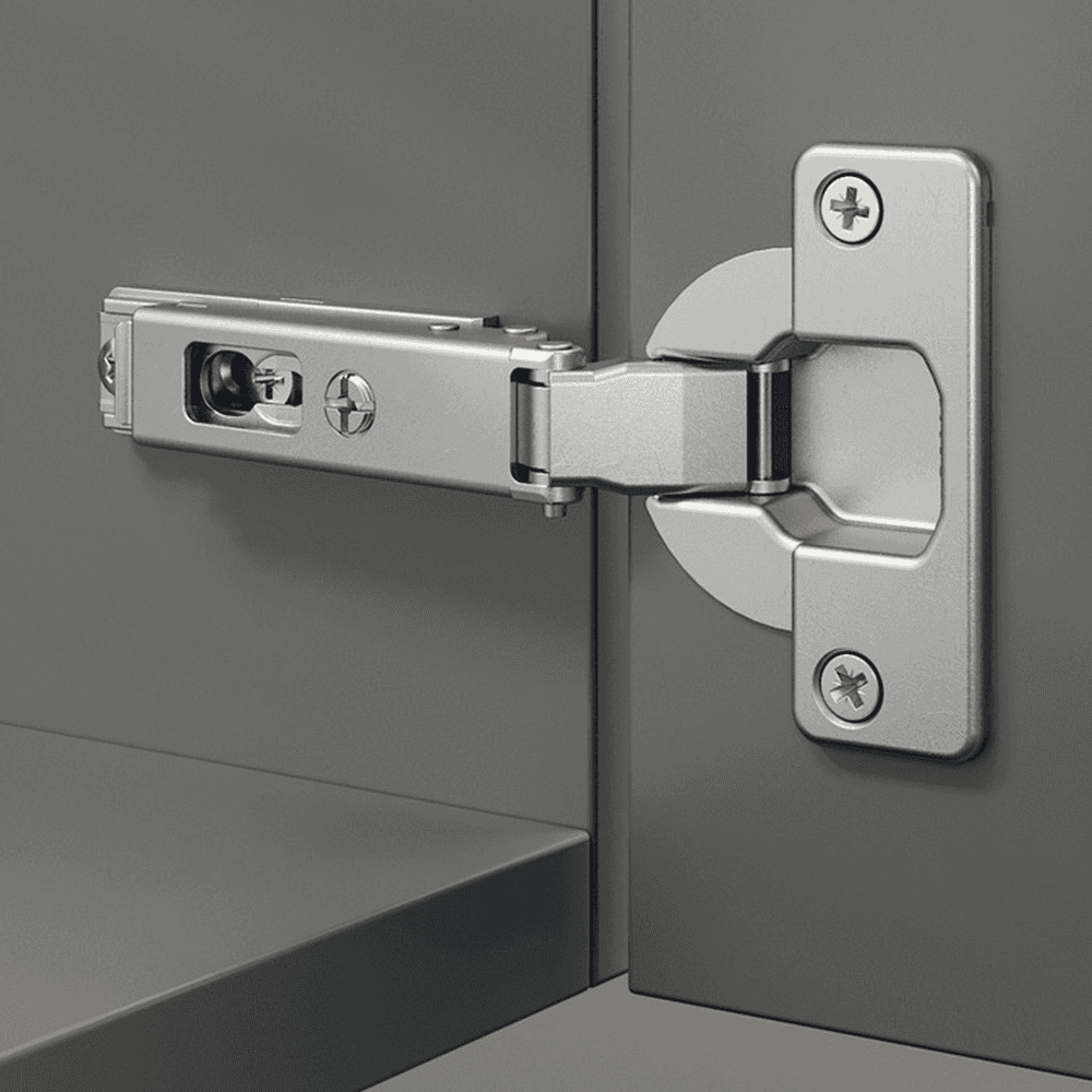 Series F 94&#730; Opening Thick Door Hinge, 52mm Bore Pattern, Free-Swinging, Inset, Nickel-Plated, Screw-On - Alt Image 1