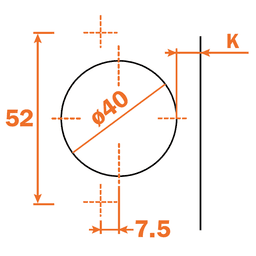 Series F 94&#730; Opening Thick Door Hinge, 52mm Bore Pattern, Self-Closing, Full Overlay, Nickel-Plated, Screw-On - Alt Image 1